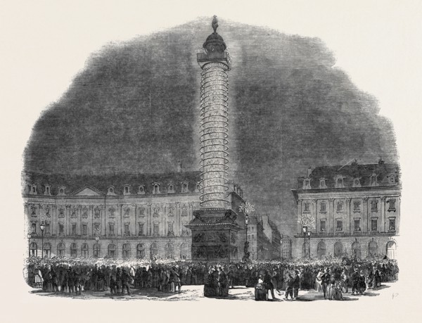 THE COLUMN IN THE PLACE VENDOME, ILLUMINATED, 1852