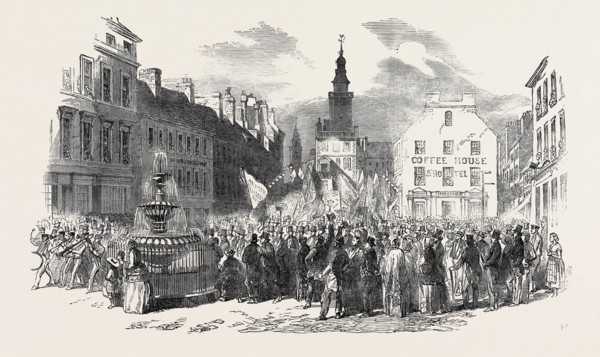 GRAND PROCESSION OF THE GORBALS TEMPERANCE SOCIETY, AT DUMFRIES, 1852
