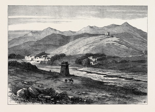 THE AFGHAN WAR: VILLAGE OF LALA CHEENA, ON THE KHYBER RIVER, WHERE THE BRITISH MISSION WAS TURNED