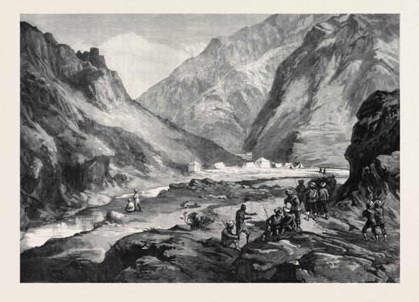 THE AFGHAN WAR: PASS OF ALI MUSJID, IN THE KHYBER, WITH ADVANCED GUARD OF THE 14TH SIKHS, 1879