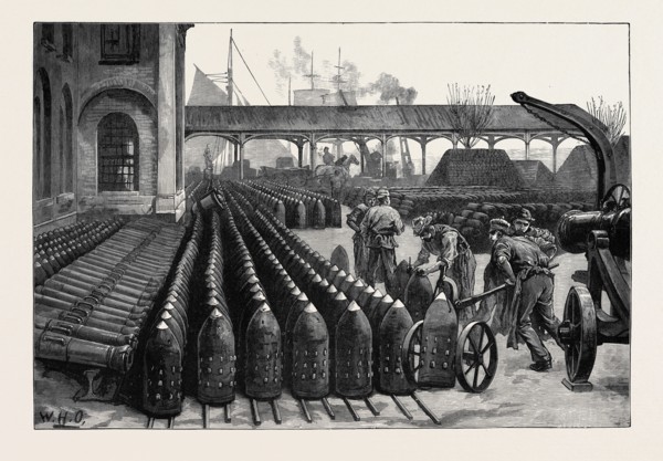 WAR MANUFACTURES AT WOOLWICH ARSENAL: 700-LB. PALLISER SHELLS FOR THE 38-TON GUNS, 1879