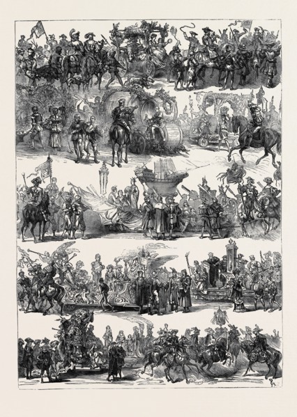 PROCESSION AT THE CELEBRATION OP THE SILVER WEDDING OF THE EMPEROR AND EMPRESS OF AUSTRIA AT