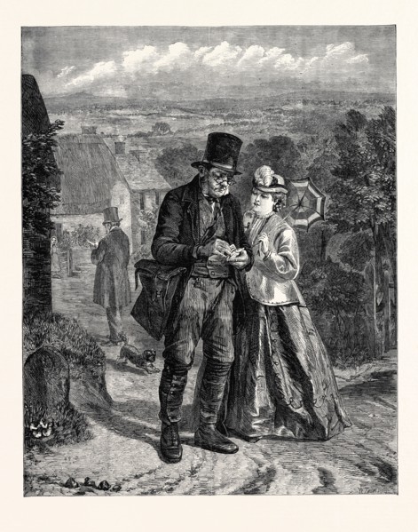 "THE VILLAGE POSTMAN 'NOTHING, I'M AFRAID, THIS MORNING, MISS,' " BY W. HEMSLEY, IN THE SUFFOLK