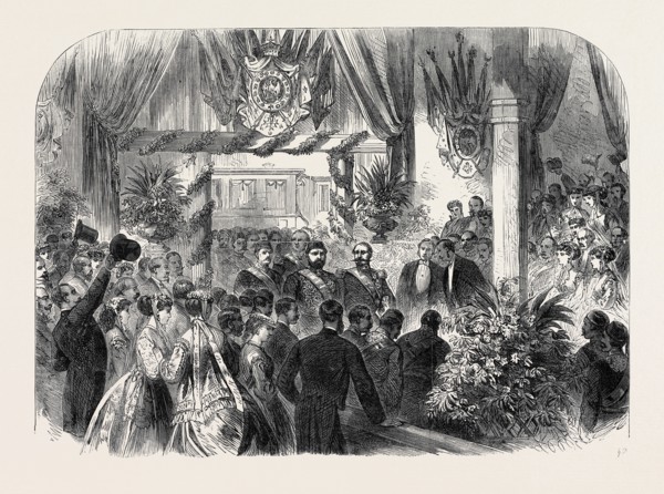 ARRIVAL OF THE SULTAN OF TURKEY AT PARIS: THE EMPEROR NAPOLEON AND THE SULTAN AT THE LYONS RAILWAY