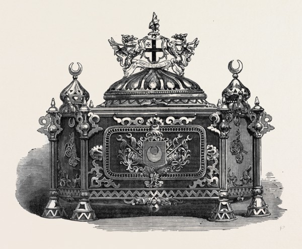 CASKET IN WHICH THE ADDRESS OF THE CITY WAS PRESENTED TO THE SULTAN OF TURKEY AT GUILDHALL, UK,