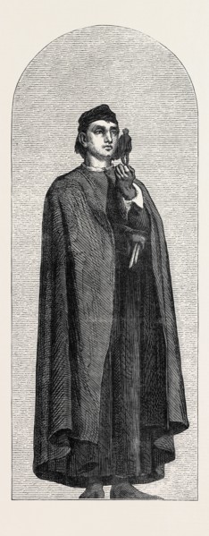NICOLO PISANO, BY F. LEIGHTON, A.R.A., MOSAIC PORTRAITS IN THE SOUTH KENSINGTON MUSEUM, LONDON, UK,