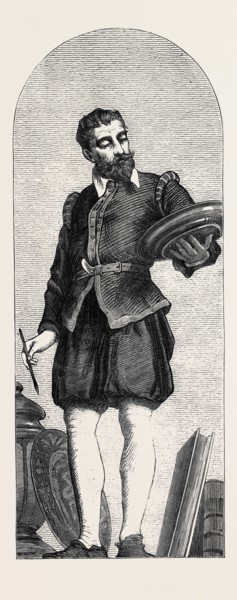 PALISSY, BY R. TOWNROE, MOSAIC PORTRAITS IN THE SOUTH KENSINGTON MUSEUM, LONDON, UK, 1867