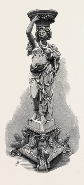THE PARIS INTERNATIONAL EXHIBITION: MAJOLICA FIGURE OF A NEGRESS BY MINTON, FRANCE, 1867