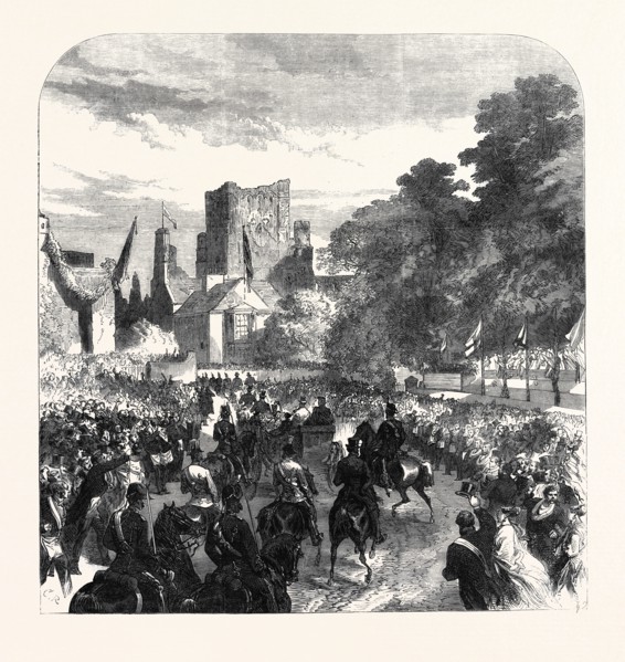 THE QUEEN'S VISIT TO THE SCOTTISH BORDER : HER MAJESTY'S ENTRY INTO KELSO, UK, 1867