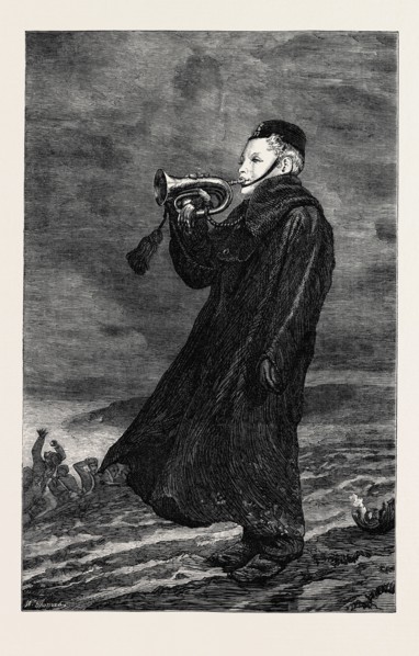 "CRIMEA - SOUNDING THE RETREAT," BY F.F. SHIELDS, FROM THE EXHIBITION OF THE SOCIETY OF PAINTERS IN