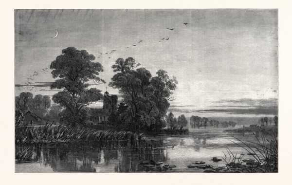 "TWILIGHT," BY S.P. JACKSON, FROM THE EXHIBITION OF THE SOCIETY OF PAINTERS IN WATER-COLOURS, 1867
