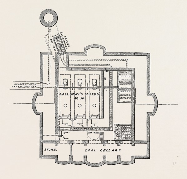 THE PARIS INTERNATIONAL EXHIBITION: PLAN OF BOILER HOUSE, FRANCE, 1867