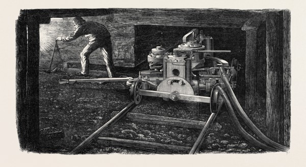 THE PARIS INTERNATIONAL EXHIBITION: HYDRAULIC COAL-CUTTING MACHINE, FRANCE, 1867