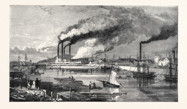 THE HAEMATITE IRON AND STEEL WORKS, HINDPOOL, NEAR BARROW-IN-FURNESS, UK, 1867