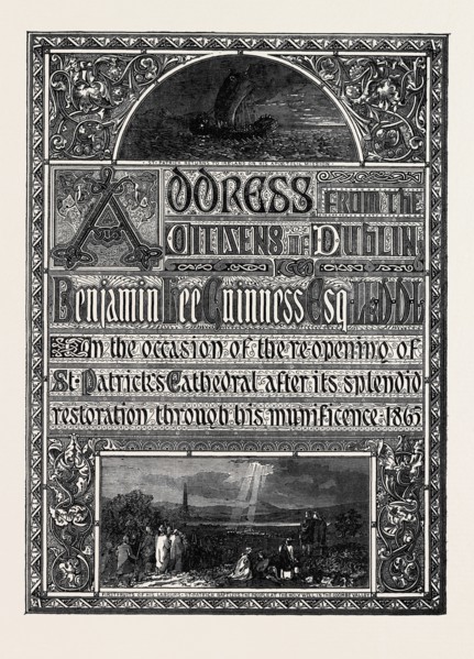 THE PARIS INTERNATIONAL EXHIBITION OF 1867: TITLEPAGE OF THE ILLUMINATED ADDRESS TO SIR B.