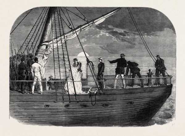 SCENE FROM "FOR LOVE," AT THE HOLBORN THEATRE, LONDON, UK, 1867