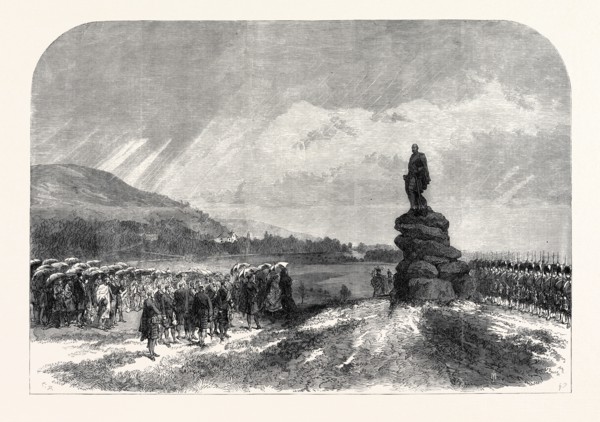 THE QUEEN UNCOVERING THE STATUE OF THE LATE PRINCE CONSORT AT BALMORAL, 1867