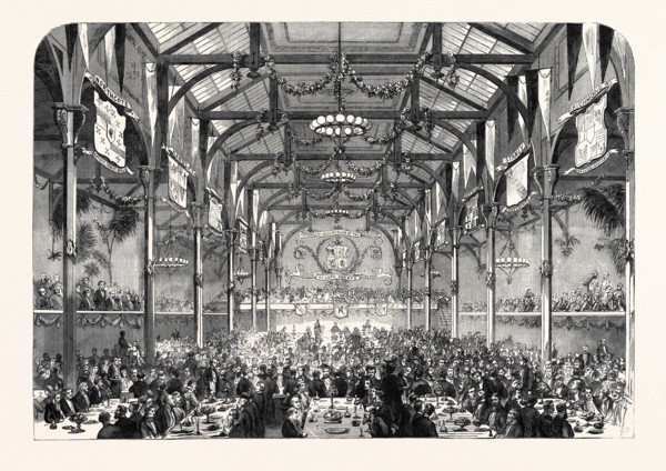 CONSERVATIVE BANQUET GIVEN TO MR. DISRAELI IN THE CORN EXCHANGE, EDINBURGH, UK, 1867