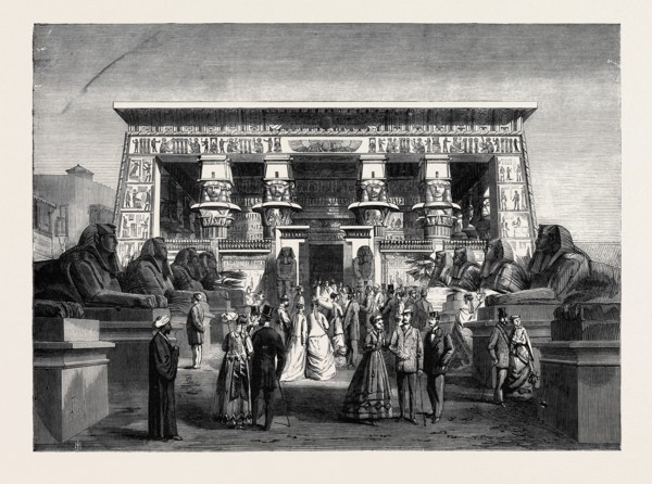 MODEL OF THE TEMPLE OF EDFOU IN THE PARK OF THE LATE PARIS INTERNATIONAL EXHIBITION, FRANCE, 1867