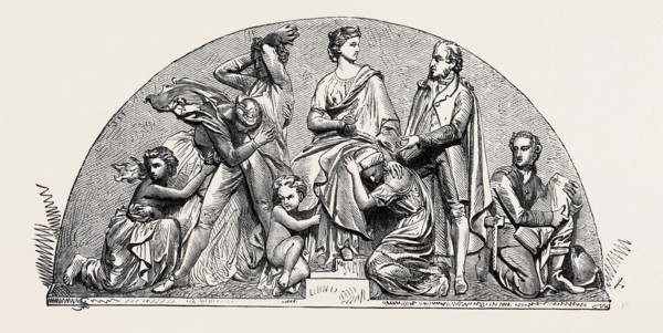 SCULPTURE FOR THE OFFICES OF THE LANCASHIRE LIFE AND FIRE INSURANCE COMPANY AT MANCHESTER, UK, 1867