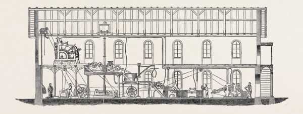 THE PARIS INTERNATIONAL EXHIBITION: WOODPULP MANUFACTORY, WITH H. VOELTIER'S PATENT MACHINE,