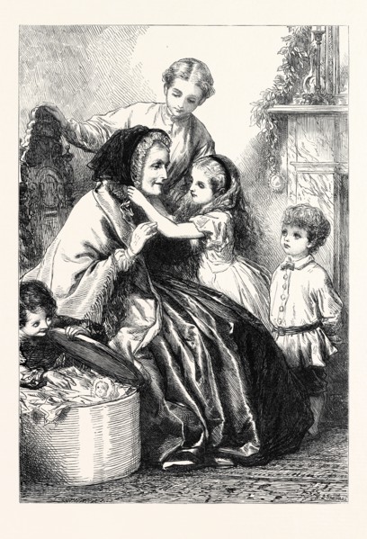 "GRANDMAMMA'S COME!", DRAWN BY GEORGE THOMAS, 1867