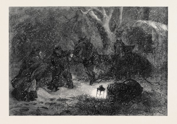 STUCK IN THE SNOW, DRAWN BY C. ROBINSON, 1867