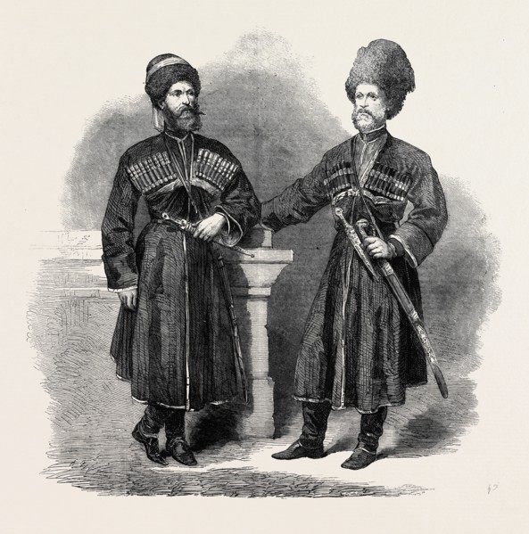 THE CIRCASSIAN ENVOYS TO ENGLAND, HADJI HASSAN EFFENDI (LEFT), CONSTAN OKHOO ISMAEL EFFENDI