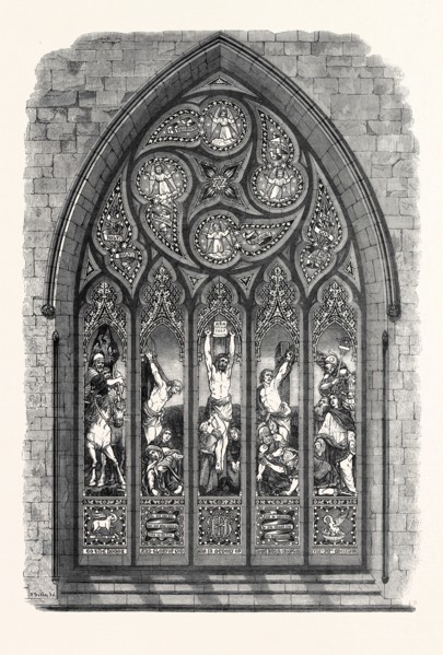 STAINED GLASS WINDOW BY MESSRS. J. BALLANTINE AND SON, EDINBURGH, THE INTERNATIONAL EXHIBITION,