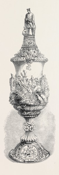THE INTERNATIONAL EXHIBITION: CARVED IVORY CUP, BY F. BÃñHLER, IN THE ZOLLVEREIN DEPARTMENT, 1862