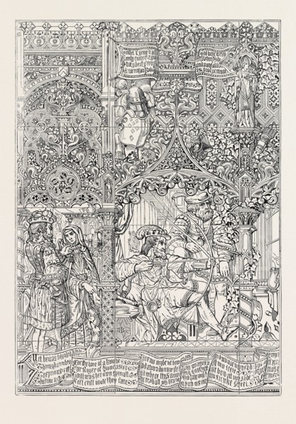 THE INTERNATIONAL EXHIBITION: STAINED GLASS WINDOW BY MESSRS. CHANCE BROTHERS, OF BIRMINGHAM: