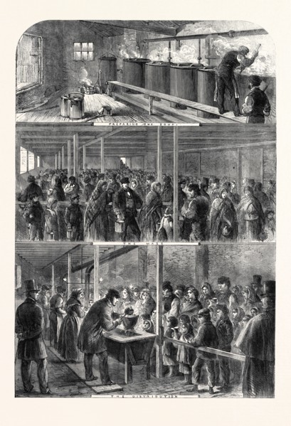 THE COTTON FAMINE: THE SOCIETY OF FRIENDS' SOUP KITCHEN, BALL STREET, LOWER MOSELEY STREET,