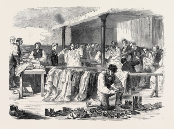 THE COTTON FAMINE: THE MANCHESTER AND SALFORD DISTRICT PROVIDENT SOCIETY DISTRIBUTING CLOTHING,