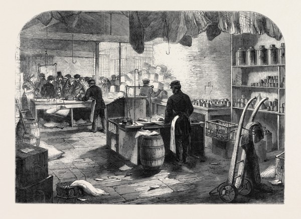 THE COTTON FAMINE: SHOP FOR MILL HANDS AT MR. BIRLEY'S MILL, MANCHESTER, 1862