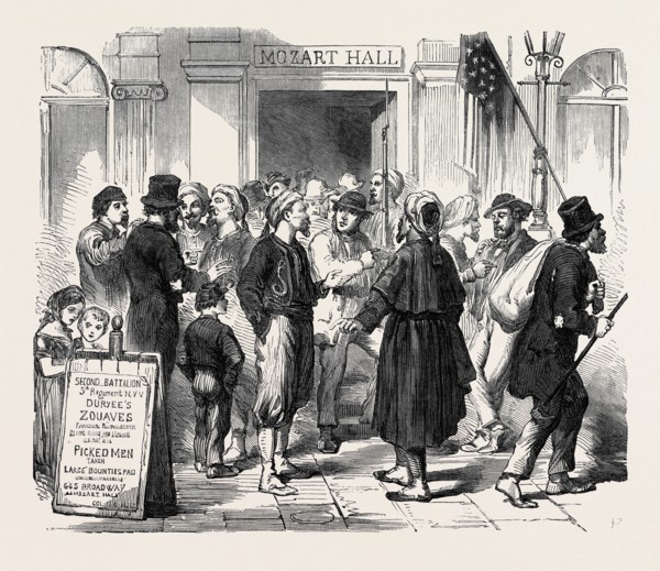 THE WAR IN AMERICA: RECRUITING IN NEW YORK: THE IRISH ZOUAVES, 1862