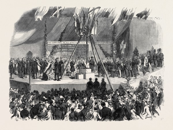 THE PRINCE OF WALES LAYING THE FOUNDATION STONE OF THE BRITISH AND FOREIGN BIBLE SOCIETY'S NEW