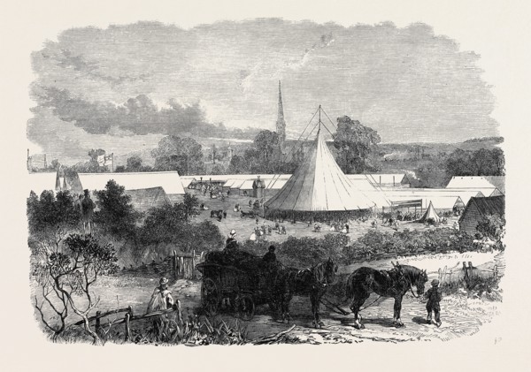 BATH AND WEST OF ENGLAND AGRICULTURAL SOCIETY'S MEETING AT SALISBURY: THE SHOW YARD, UK, 1866