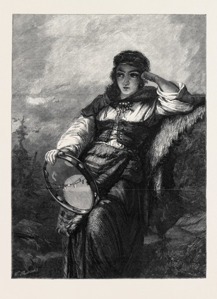 "HOMELESS," BY GUIDO BACH, IN THE EXHIBITION OF THE INSTITUTE OF PAINTERS IN WATER COLOURS, 1866