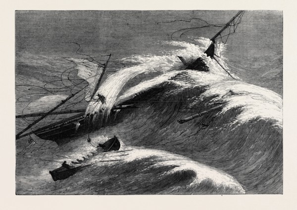 RESCUE OF ELEVEN PERSONS FROM THE SHIP ALARM OF BELFAST BY A LIFEBOAT IN BALLYCOTTON BAY, 1866