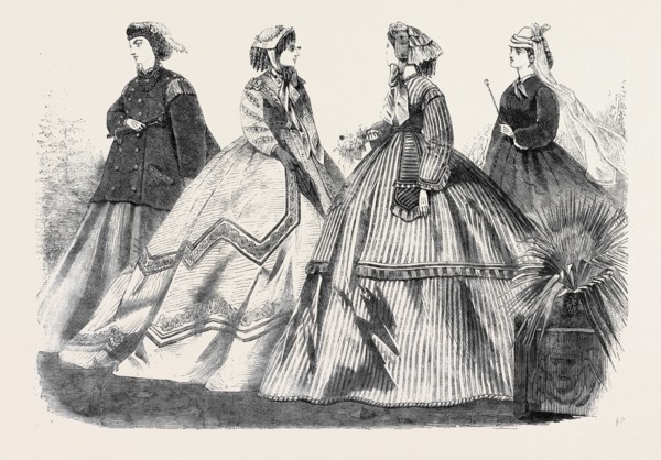 PARIS FASHIONS FOR APRIL, FRANCE, 1866