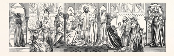 "PARABLE OF THE TEN VIRGINS." A WALL-PAINTING IN THE CHURCH OF LYNDHURST, NEW FOREST, HAMPSHIRE, BY