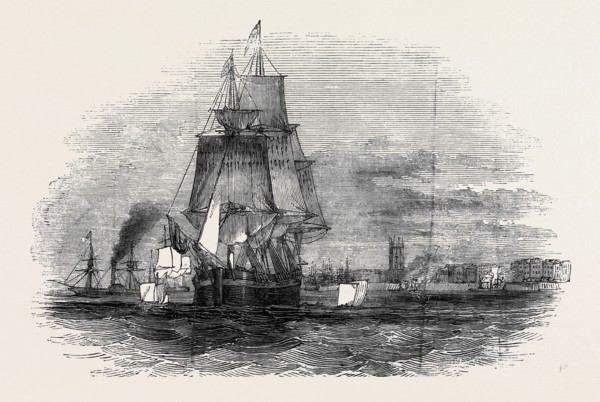 TIE FIRST GREENLAND WHALING SHIP LEAVING HULL