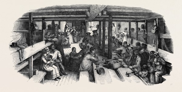 EMIGRANTS AT DINNER.
