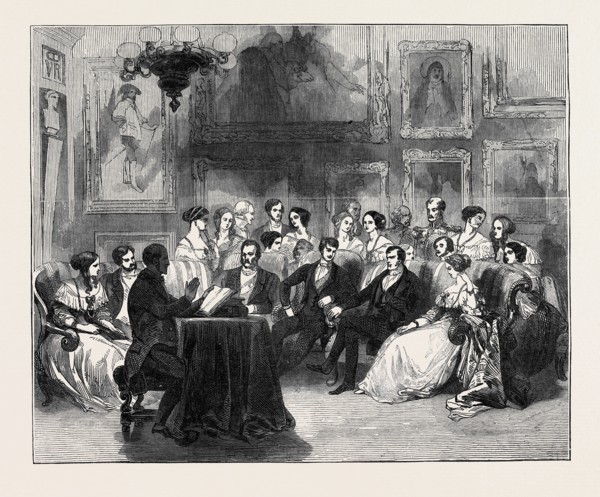 MR. CHARLES KEMBLE READING SHAKSPEARE BEFORE HER MAJESTY, AT BUCKINGHAM PALACE.