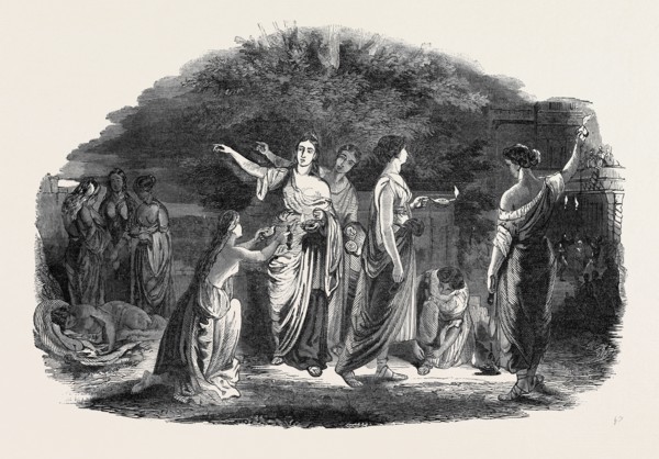 "THE WISE AND FOOLISH VIRGINS," IN THE ROYAL ACADEMY EXHIBITION. PAINTED BY LAUDER