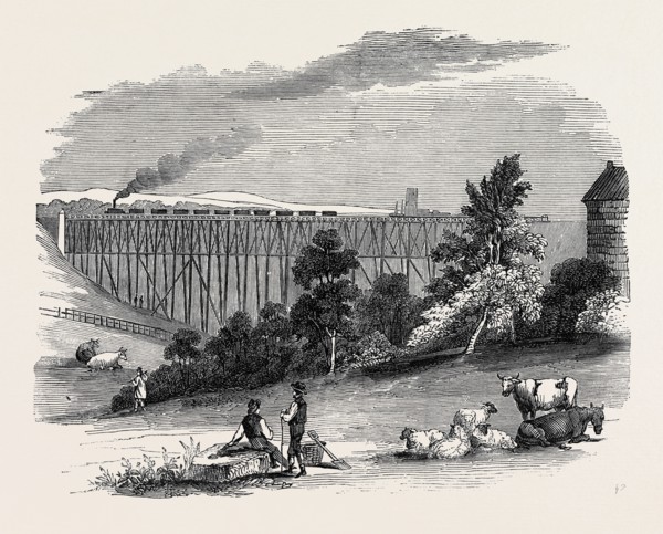 TIMBER VIADUCT ON THE DARLINGTON AND NEWCASTLE RAILWAY