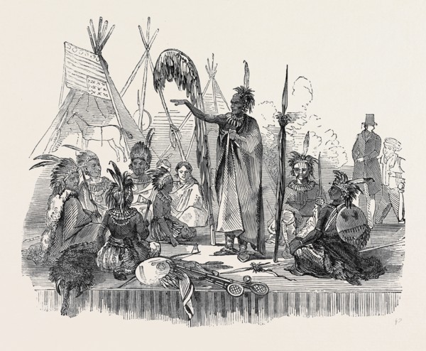 ENCAMPMENT OF IOWAY INDIANS, LORD'S CRICKET GROUND, THE WELCOME SPEECH