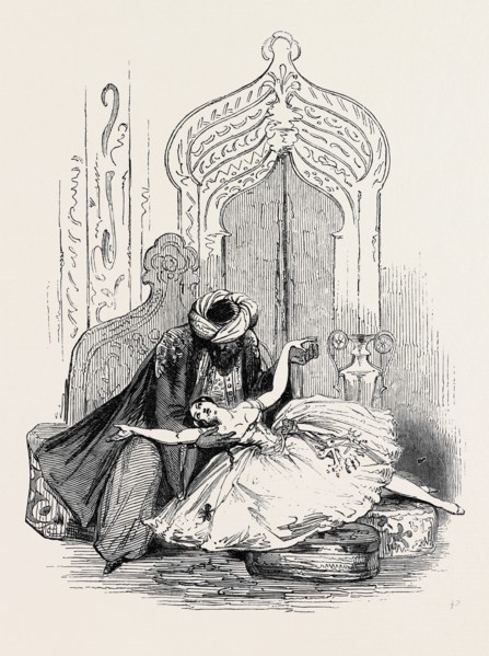 MDLLE, DUMILATRE, IN THE NEW BALLET OF "THE CORSAIR," AT DRURY LANE THEATRE