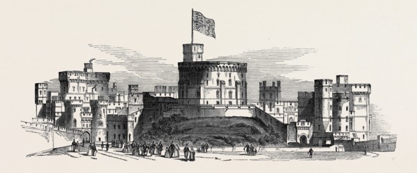 VISIT OF THE KING OF THE FRENCH TO QUEEN VICTORIA: WEST FRONT OF THE UPPER WARD OF WINDSOR CASTLE,