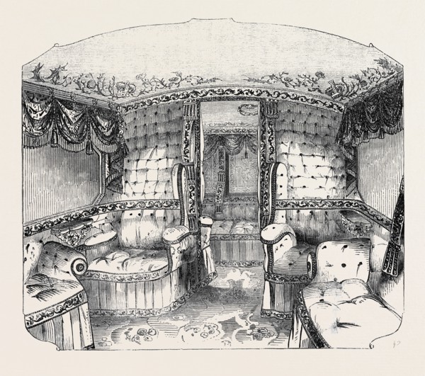 INTERIOR OF THE NEW ROYAL SOUTHAMPTON RAILWAY STATE CARRIAGE